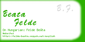 beata felde business card